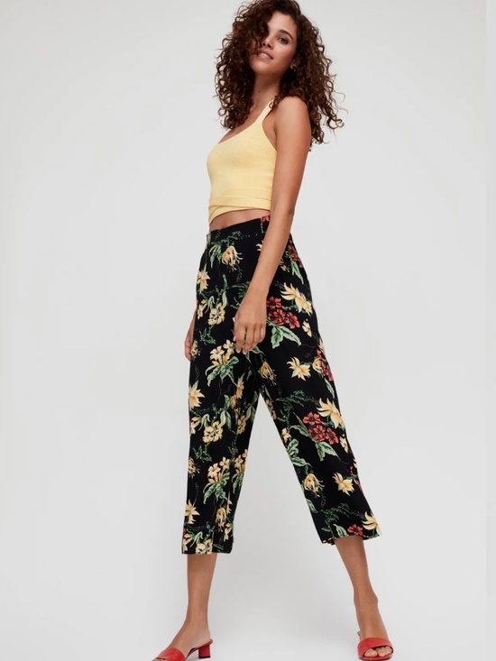 Wilfred Pants - Wilfred Floral Faun Ankle Pant, Size Small, Artizia